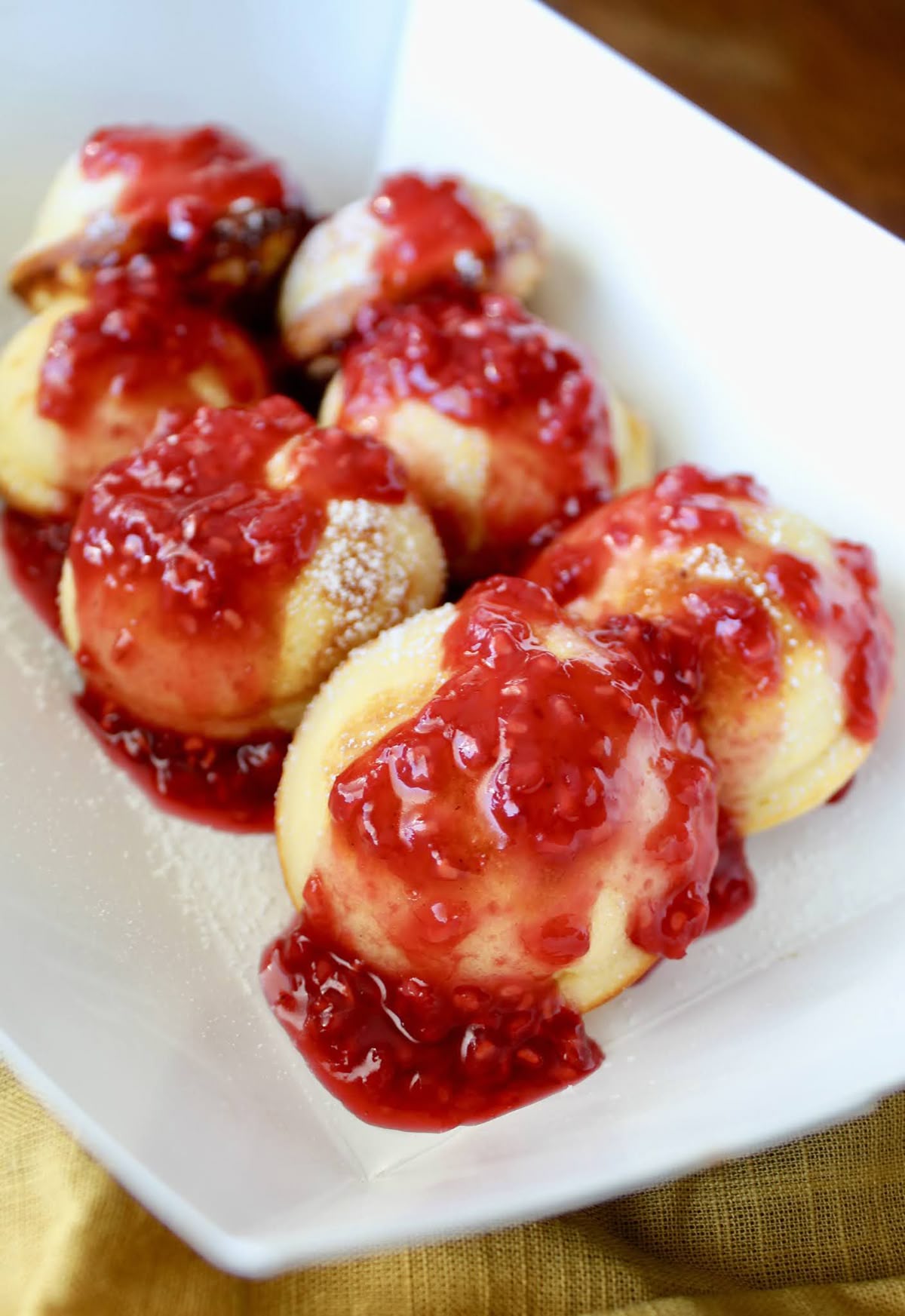 Cherry Sauce Mini Pancakes