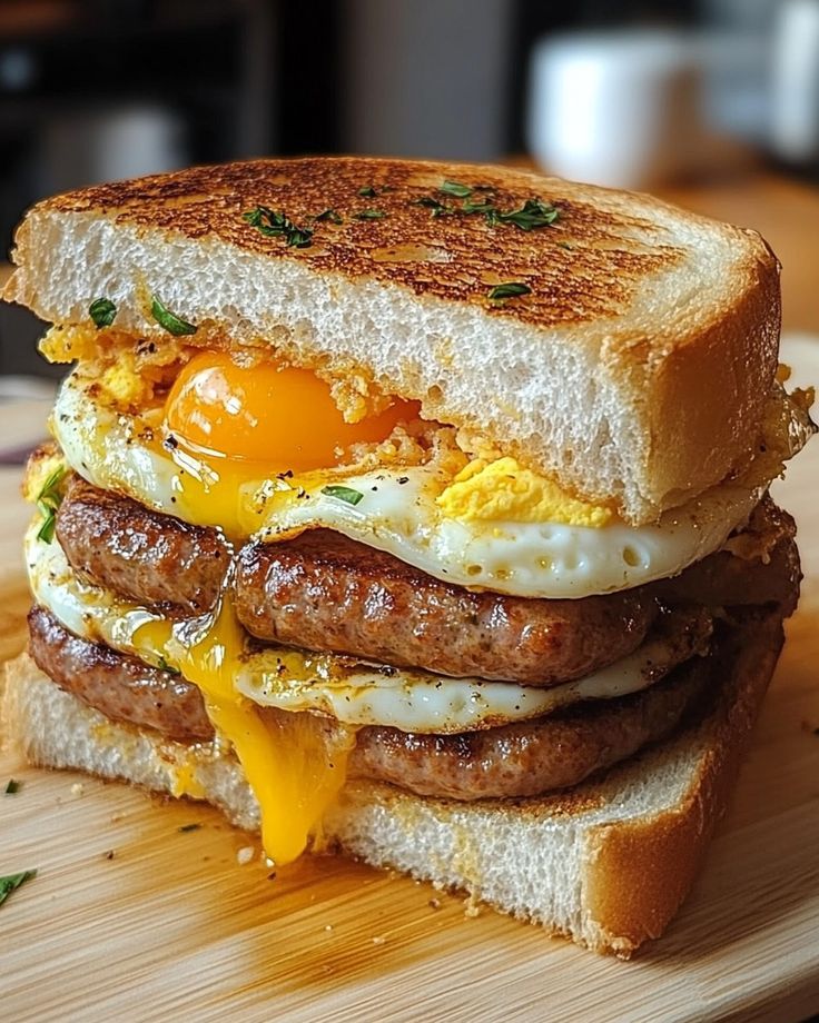 Chicken Sausage Turkey Bacon Sandwhich