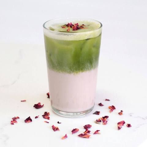 Rose Matcha Iced Latte