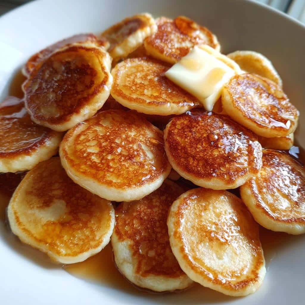 Vegan Mini Pancakes - Maple Syrup