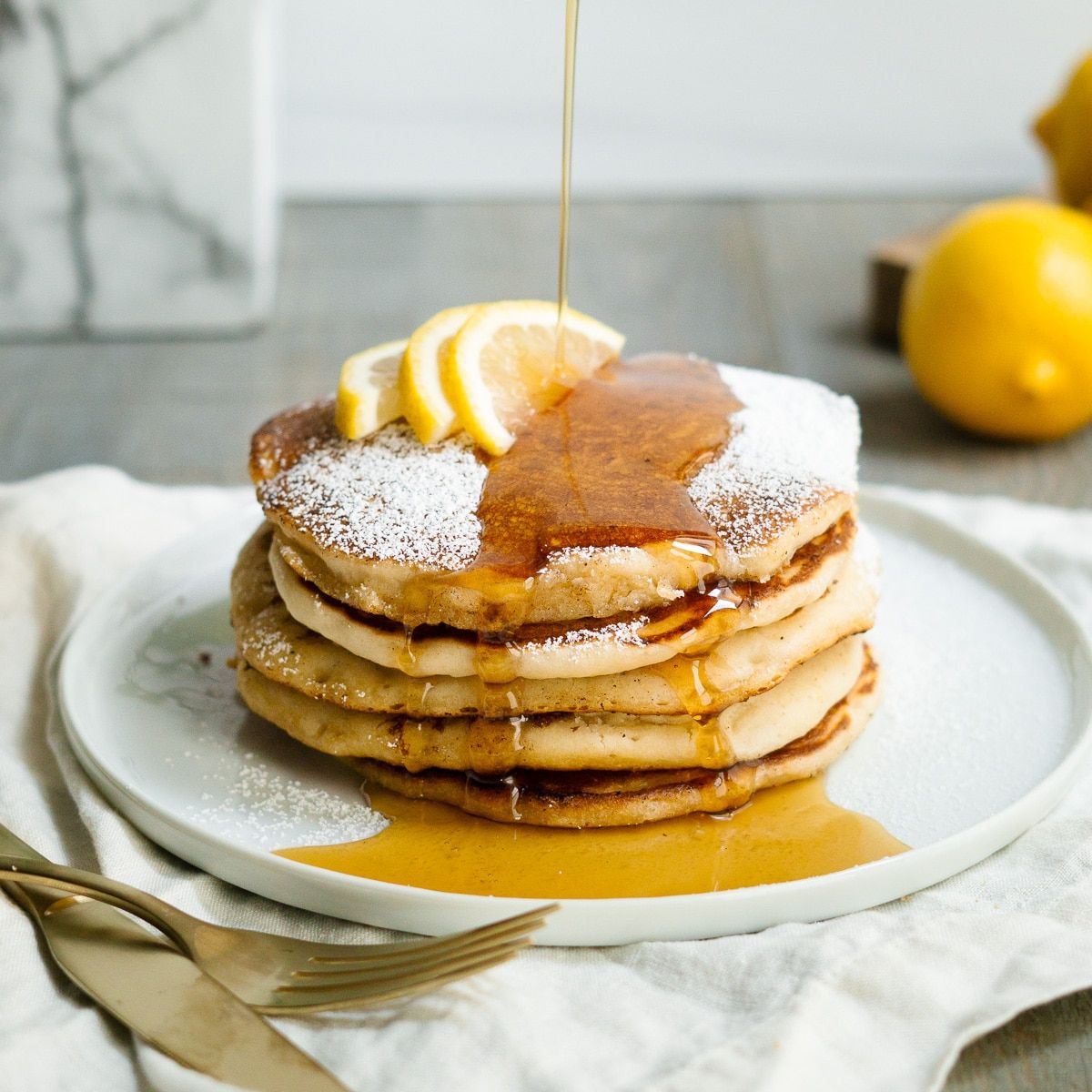 Vegan Sugar Lemon American Pan Cakes
