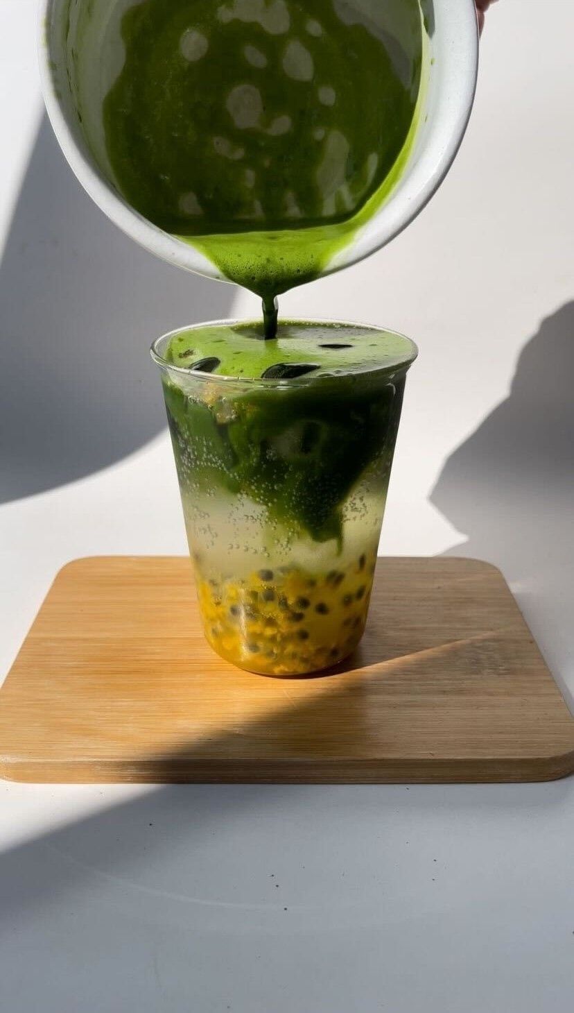 Passion Fruit Matcha Milk Tea