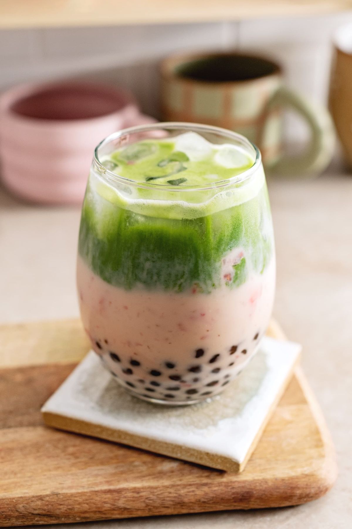 Strawberry Matcha Milk Tea