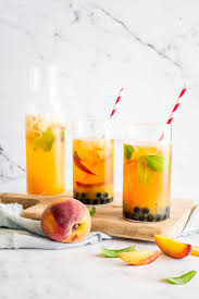 White Peach Fruity Bubble Tea